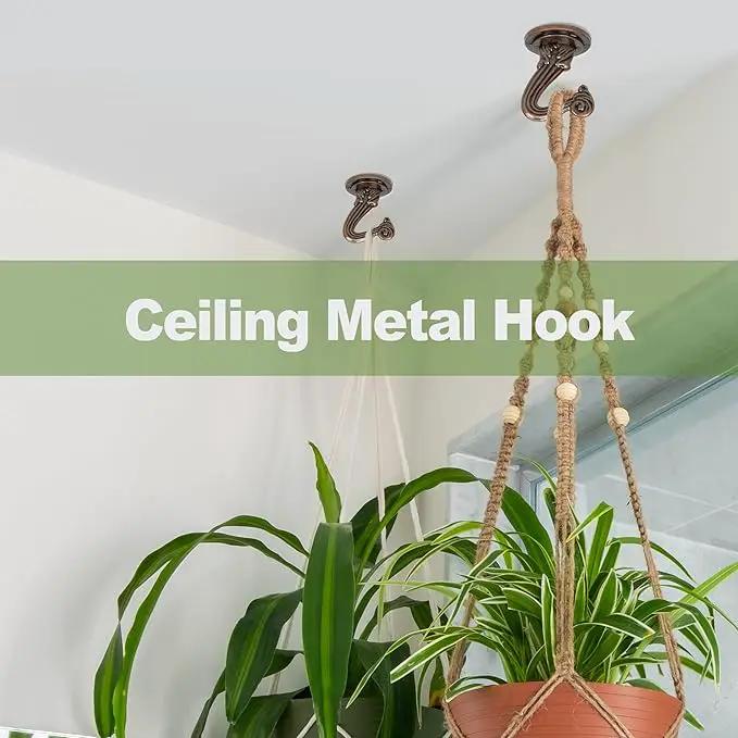 Ceiling Swag Hook Sets - Heavy Duty Hooks with Mounting Hardware for Hanging Plant, Ceiling or Extender Chains - Easy Install with Screws/Brackets by GreenHaven Gardens