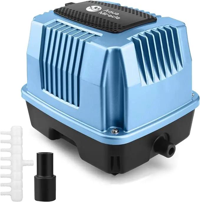 AquaMiracle Super Powerful Linear Air Pump AP-40/AP-60/AP-80 Pond Aerator, Septic Air Pump, Hydroponic Air Pump, Koi Pond Air Pump 635/950/1350GPH, for Waste Treatment, Fish Farm, Seafood Restaurant by GreenHaven Gardens