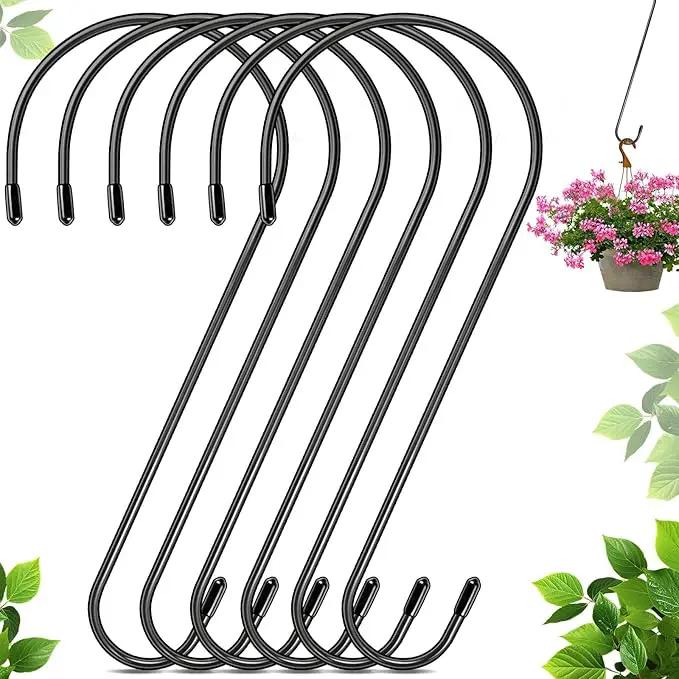 6 Pack 12 Inch Extra Large S Hooks for Hanging Plants, Rust-Proof Heavy Duty Tree Branch Hooks Plant Hooks Outdoor for Hanging Bird Feeder,Patio,Indoor Uses by GreenHaven Gardens