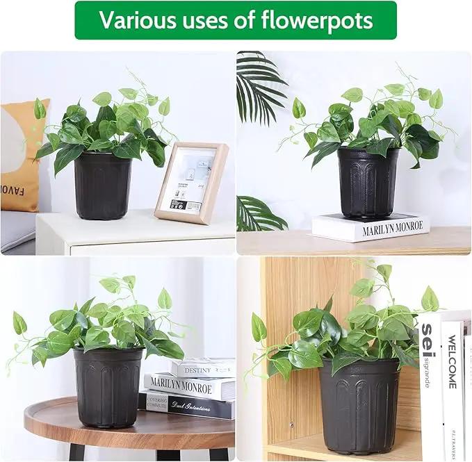 JERIA 50-Pack 1 Gallon Flexible Plant Nursery Pots with 50Pcs Plant Labels,Thickened Soft Plastic Seedling Pots,Seed Starting Pot Flower Plant Container for Succulents，Seedlings by GreenHaven Gardens
