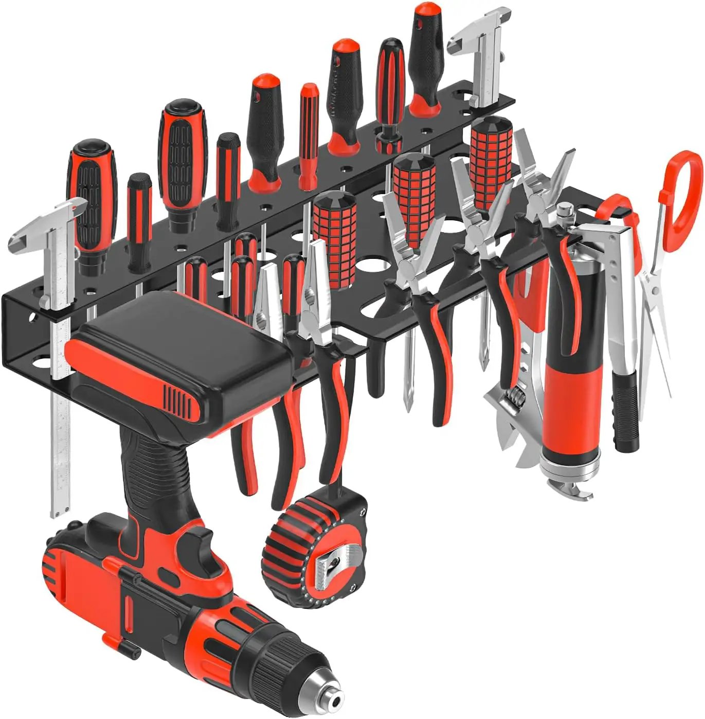 Metal Screwdriver Organizer, Wall Mount Plier Organizer Hammer Holder, Hand Tool Storage Rack for Garage Workshop Workbench(Black, 1PC) by GreenHaven Gardens