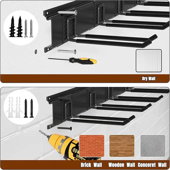 Garage Garden Tool Organizer Wall Mount, Heavy Duty Garage Tool Storage Rack 64 Inches, Max Load 440lb - Shovel, Rake, Folding Chair, Weed Eater Storage by GreenHaven Gardens