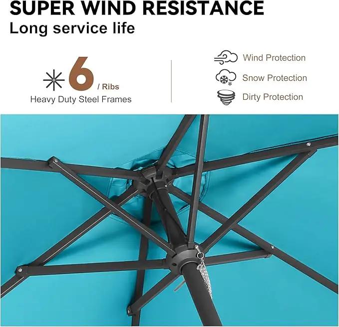 9ft Outdoor Patio Umbrella - Table Umbrella Waterprool UV Protection, Sombrillas de Patio with Push Button Tilt&Crank, Sun Umbrella for Pool, Porch, Garden, Deck, Backyard(Sky Blue) by GreenHaven Gardens