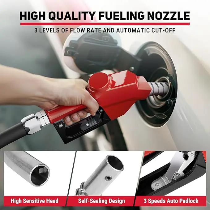 Retractable Fuel Hose Reel with Refueling Nozzle 1" x 50ft Spring Driven Diesel Hose Reel 300 PSI Industrial Auto Swivel Heavy Duty Steel Construction Reel for Ship Vehicle Tank Truck, Black by GreenHaven Gardens
