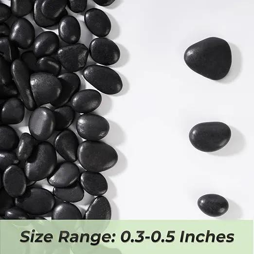 SIDONG 10 LB Black River Rocks, 0.3-0.5 Inches High Polished Pebbles for Indoor Plants, Aquarium Rocks Used in Fish Tank, Decorative Stones for Plants, Vases, Home Décor, Crafting, Garden Landscaping by GreenHaven Gardens