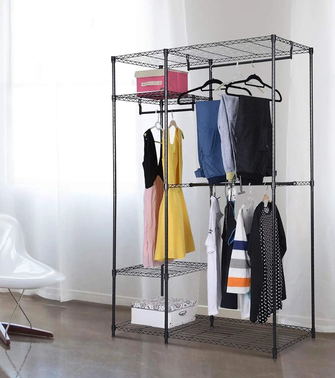 Portable Steel Closet Hanger Storage Rack Organizer by DirectDeals
