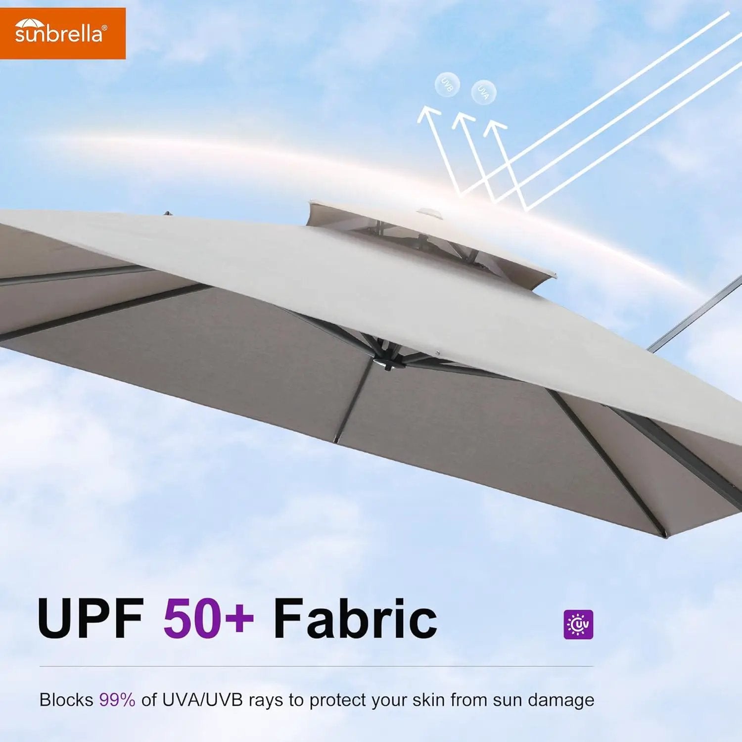PURPLE LEAF Patio Umbrella 10' X 13' Outdoor Cantilever Umbrella Large Rectangle Double Top Heavy Duty Offset Umbrella with 360-Degree Rotation for Pool Garden Deck Cast Ash by GreenHaven Gardens