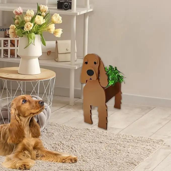 Brown Cocker Spaniel Dog Planter Plant Pots,Cute Garden Dog Flower Planter,Dog Planters Birthday Gifts for Women,Office,Indoor/Outdoor Decor（9.45 * 9.17 * 13.39in） by GreenHaven Gardens