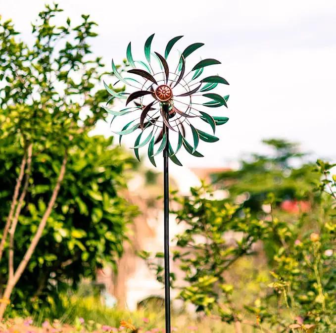 Stargarden Metal Wind Spinner,Two-Way Wind Sculptures,360 Degrees Kinetic Wind Spinners for Yard and Garden by GreenHaven Gardens