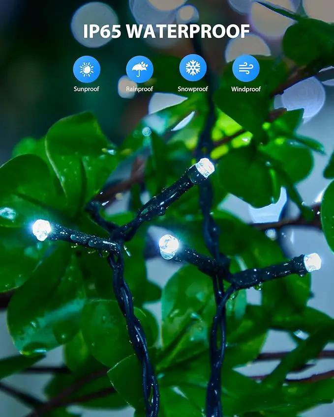 Brightown 2 Pack Solar String Lights for Outside, Each 46Ft 120 LED Solar String Lights Outdoor with 8 Modes, IP65 Waterproof Solar Lights for Patio Yard Wedding Garden Party Decorations, Cool White by GreenHaven Gardens