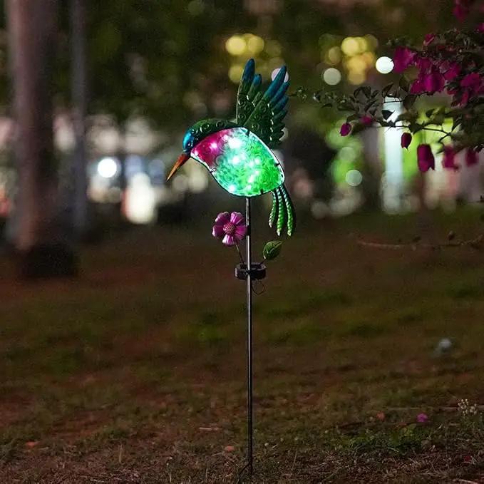 dreamysoul Outdoor Solar Hummingbird Garden Lights, Decorative Hummingbird Garden Stake Lights, Hummingbird Solar Lights for Outside Patio Yard Pathway Decor by GreenHaven Gardens