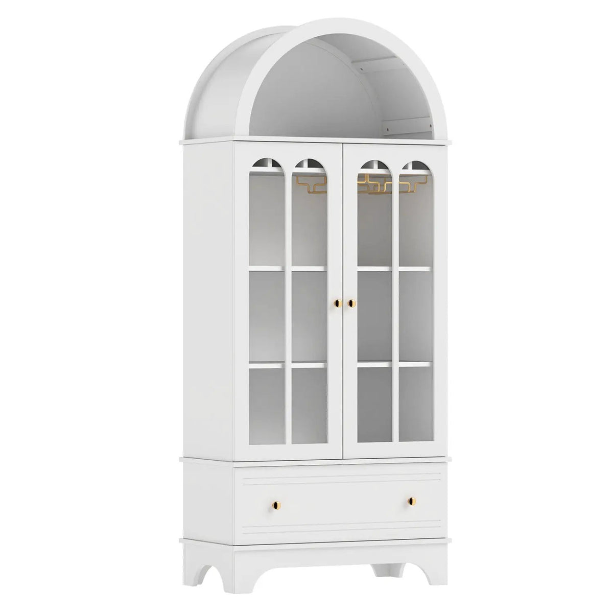 71.5" Arched Cabinet with Glass Doors and Wine Rack, photo 2 of 3