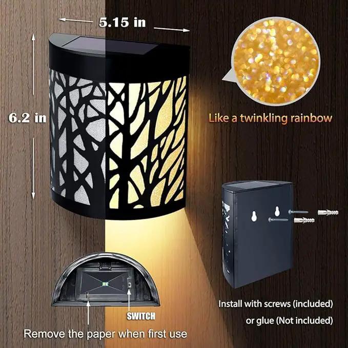 DenicMic Solar Lantern 1 Pack + Wall Lights 2 Pack by GreenHaven Gardens