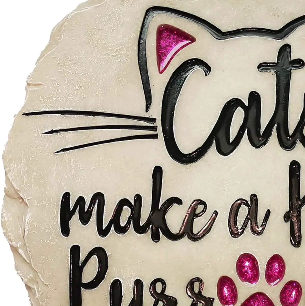 Spoontiques - Garden Décor - Cats Make a Home Purrfect Stepping Stone - Decorative Stone for Garden by GreenHaven Gardens