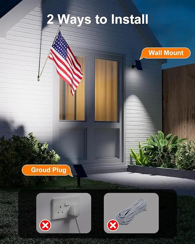 6 Pack Solar Power Spot Lights Outdoor Waterproof LED Dusk to Dawn Landscape Spotlight Lamp for Outside Yard, Tree, Flag, Plants, Garden, Statues, Outside, 3 Modes, 18 Hours Accent Ambient Lighting by GreenHaven Gardens