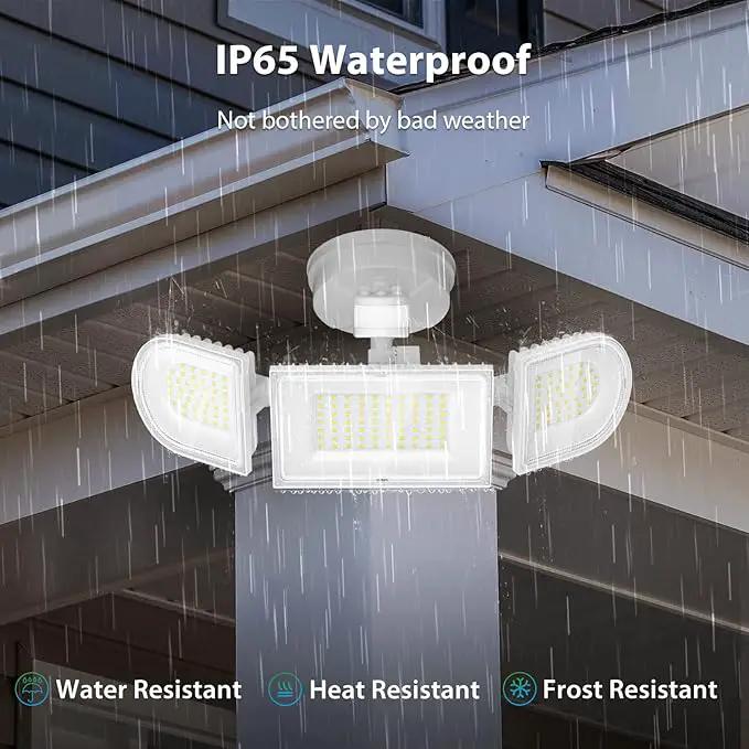 iMaihom 150W Motion Sensor Light Outdoor, 15000LM 6500K LED Security Floodlights, 3 Adjustable Head Motion Detection Light IP65 Waterproof for Yard Garage White 2pack by GreenHaven Gardens
