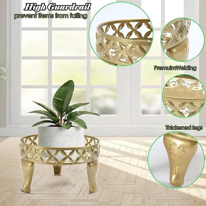 2 Pack Plant Stand, Anti-Rust Planter Stands for Indoor Plants, Metal Plant Stands Outdoor, Round Flower Pot Stands for Multiple Plants, Display Shelves Potted Plant Holders for Garden Patio by GreenHaven Gardens
