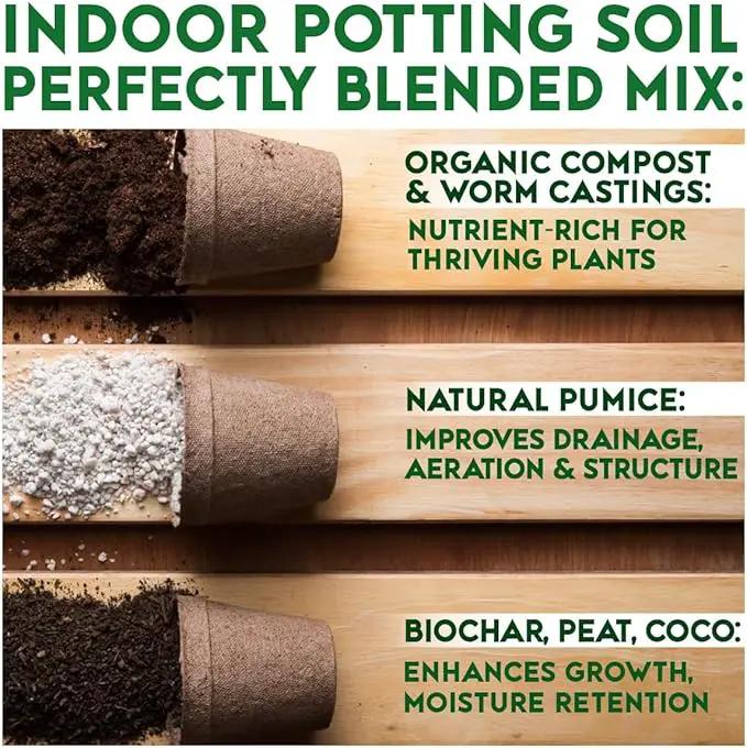 Organic Potting Soil for Indoor Plants. Boost House Plant Growth for Monstera, Fiddle Leaf, Money Tree, Pothos, Snake Plant, Aroid, Flowers, Herbs, Veggies, & More, Smart Grower 3 LB Ready to Plant by GreenHaven Gardens