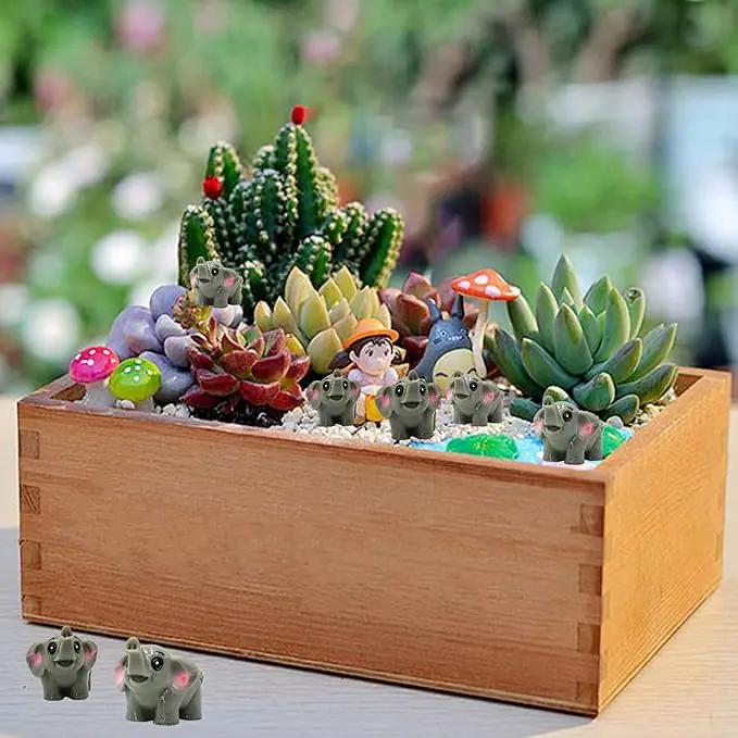 50 Pcs Mini Elephant Figurines for Fairy Gardens,Miniature Landscapes, Micro Landscape be Used for Various DIY Projects and Decorative，2 inches Long, 1 inch Wide, 1.2 inches high by GreenHaven Gardens