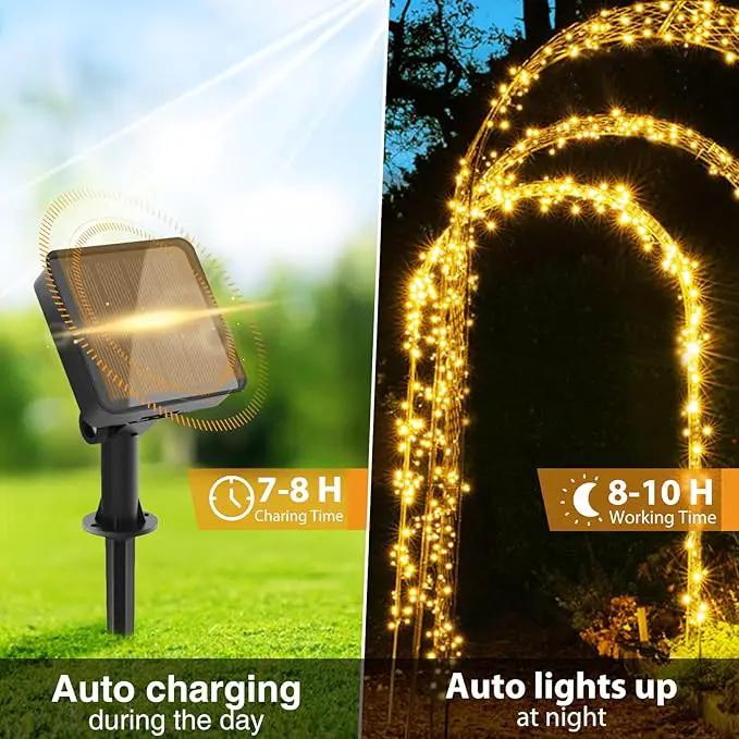 kolpop 10 Packs Solar Fairy Lights Outdoor, 32FT 80LED Solar String Lights Outdoor Waterproof, 8 Modes Copper Wire Solar Twinkle Lights for Garden Christmas Tree Party Wedding Decor(Warm White) by GreenHaven Gardens