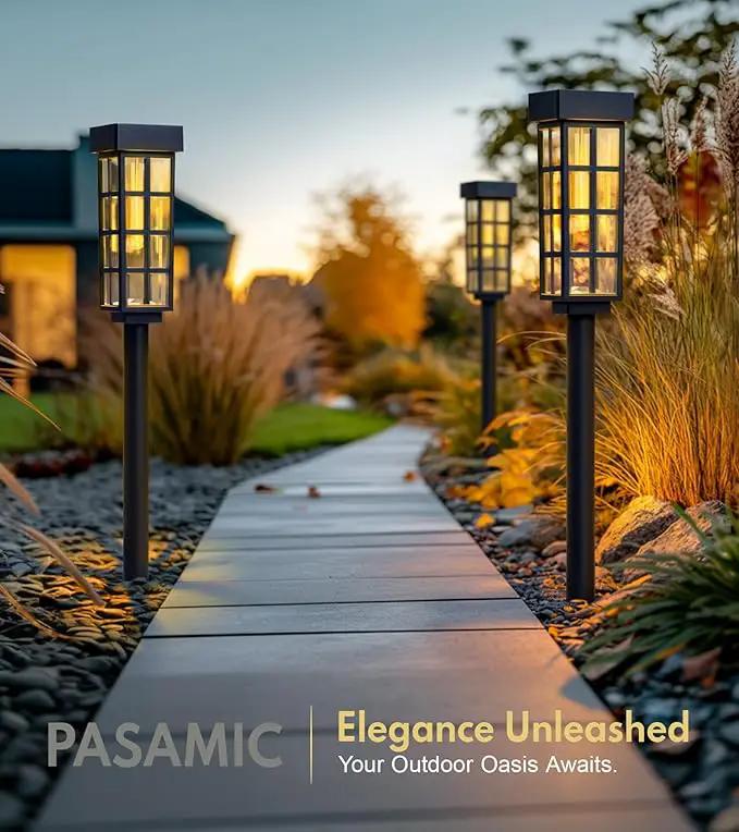 PASAMIC Solar Pathway Lights Outdoor8 Pack Solar Pathway Lights, LED Solar Lights Outdoor, IP65 Waterproof Outdoor Solar, Landscape Lighting for Patio Driveway Decor, Transparent by GreenHaven Gardens