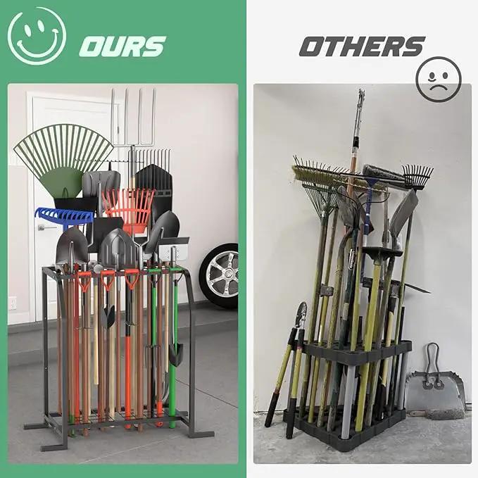 Trieez Extra Large Garden Tool Organizer for Garage, NEVER FALL OVER - Yard Tool Organizer Garage for Organization and Storage, Tool Rack for Shed, Outdoor, Tool Stand by GreenHaven Gardens