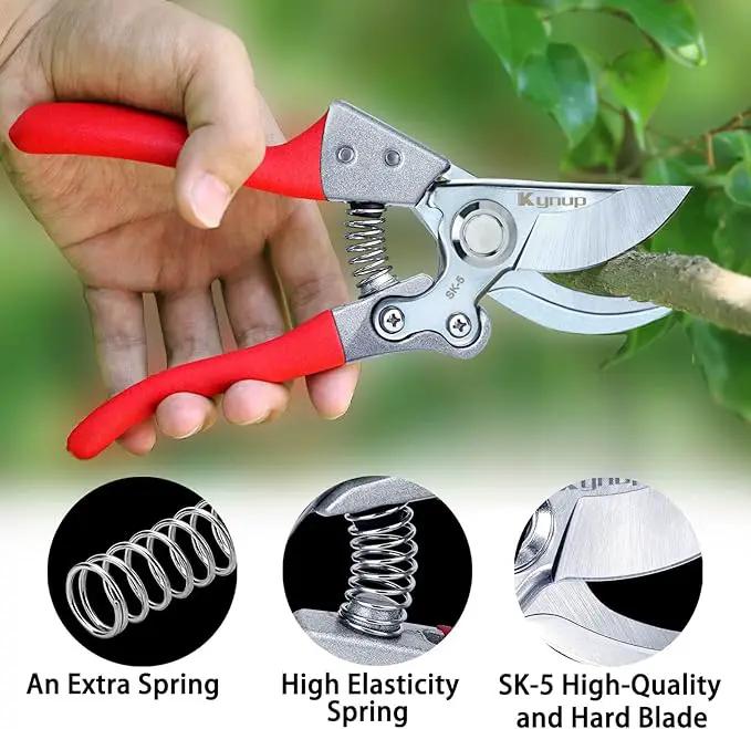 Kynup Pruning Shears, Gardening Scissors, Pruners for Gardening, Garden Grass Clippers Hand Hedge Shears, Heavy Duty Garden Tools(Red) by GreenHaven Gardens