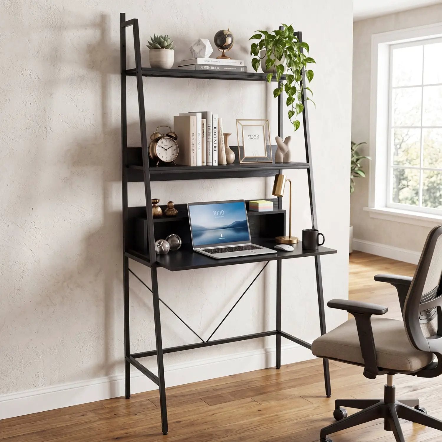 71" Freestanding Laptop Desk with Open Shelves by DirectDeals
