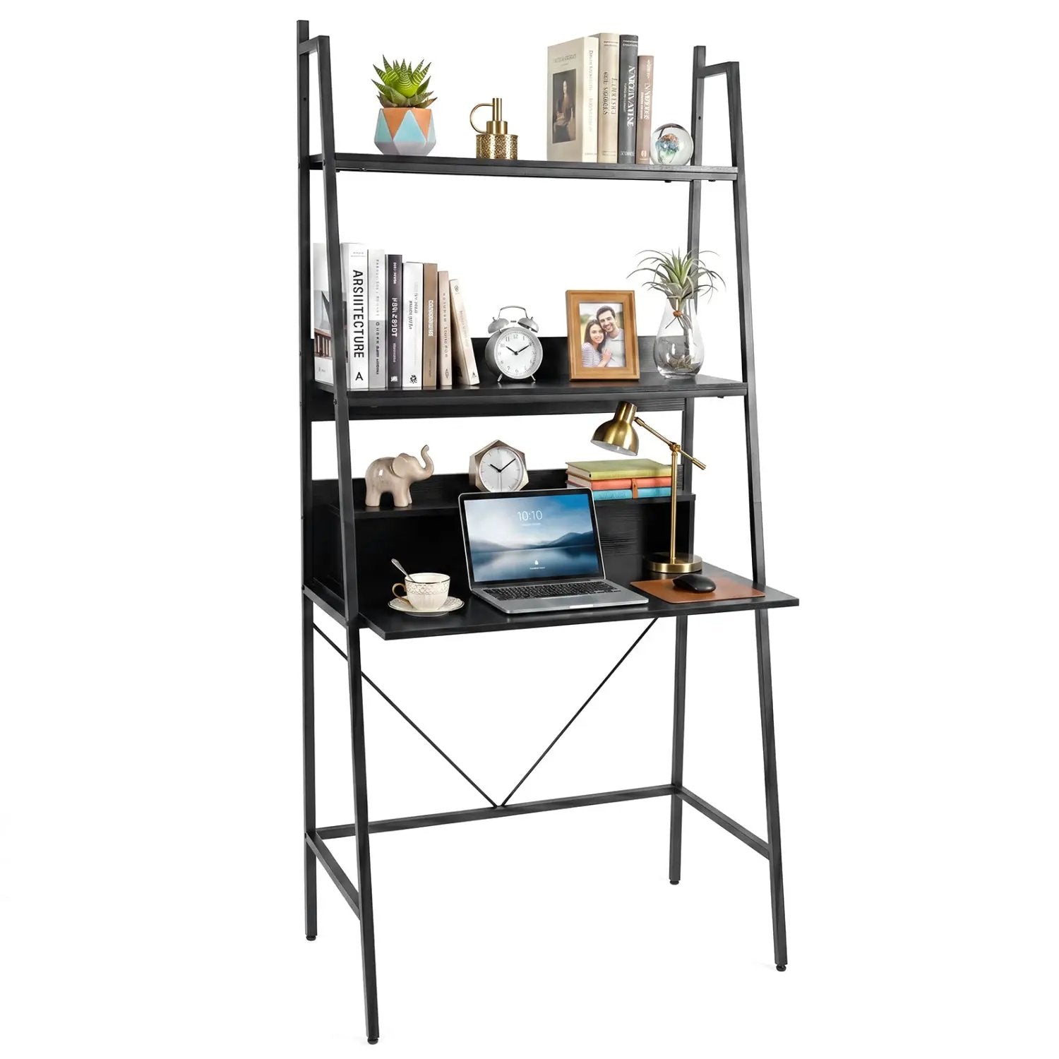 71" Freestanding Laptop Desk with Open Shelves by DirectDeals