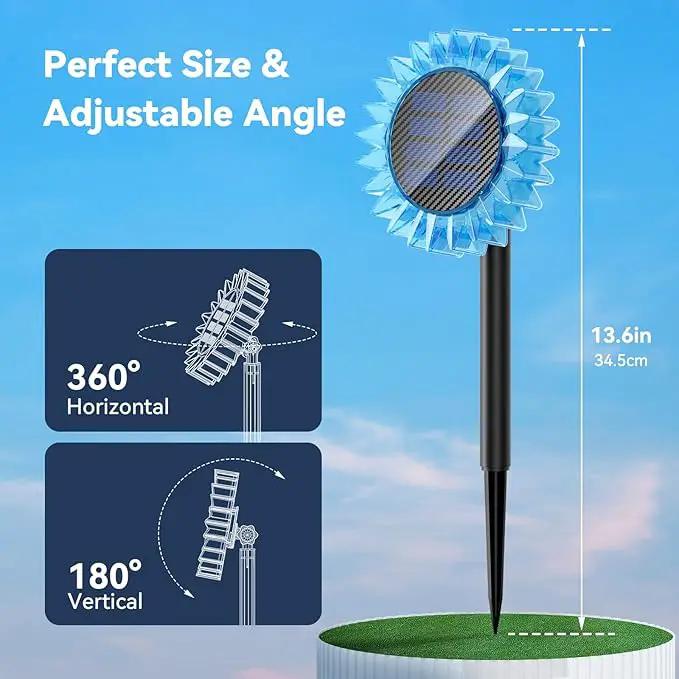 Solar Garden Lights - Upgraded Solar Sunflower Light, Ground/Wall 2 in 1, Solar Outdoor Lights Waterproof IP67,Garden Yard Patio Backyard Pathway Landscape Fence Wall Decoration, Warm White(2 Pack) by GreenHaven Gardens