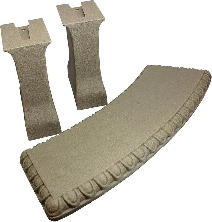 EMSCO Group 2306-1AZ Garden Bench – Natural Sandstone Appearance – Made of Resin – Lightweight – 12” Height by GreenHaven Gardens
