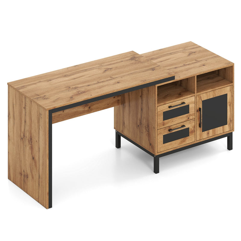71-Inch Computer Table with Open Compartments and Drawers by DirectDeals