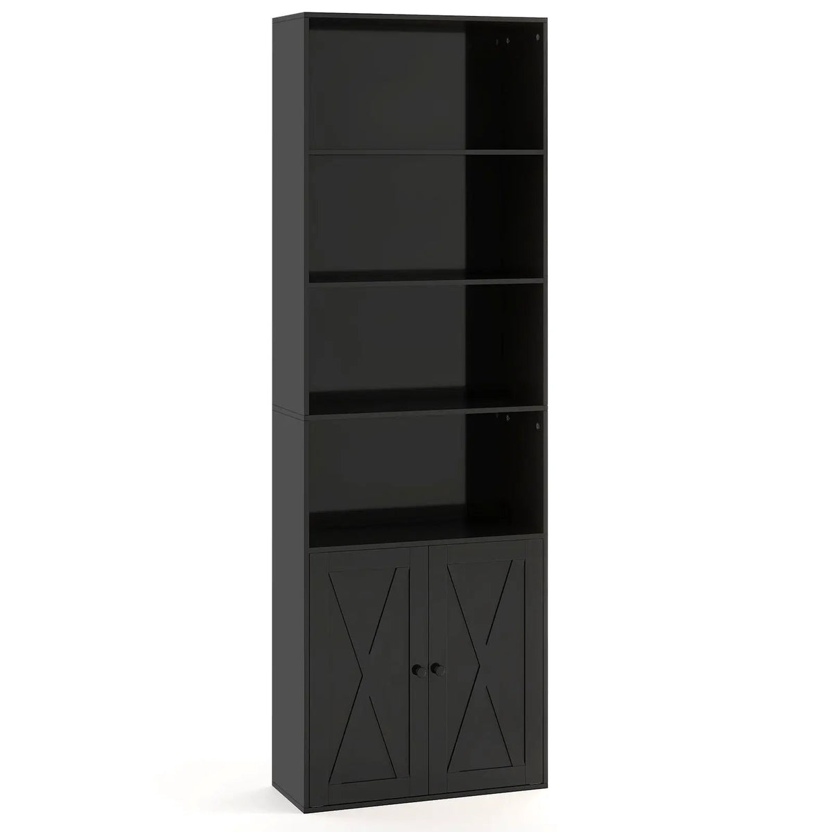 71 Inch Freestanding Bookshelf with 6 Shelves and 2-Door Cabinet, photo 3 of 9
