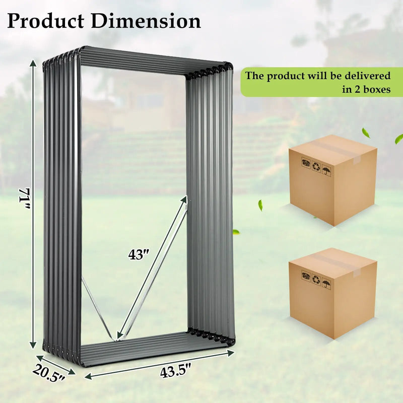 71 Inch Galvanized Metal Raised Garden Bed for Garden Backyard-Dark Gray by DirectDeals