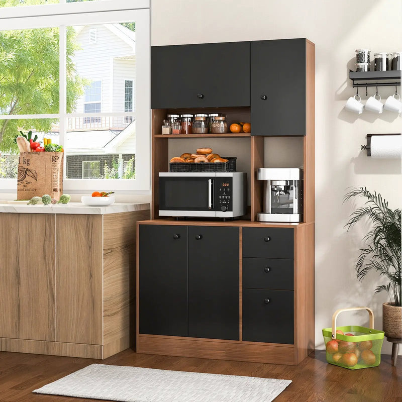 71 Inch Kitchen Pantry with 3 Storage Cabinet and 3 Deep Drawers by DirectDeals