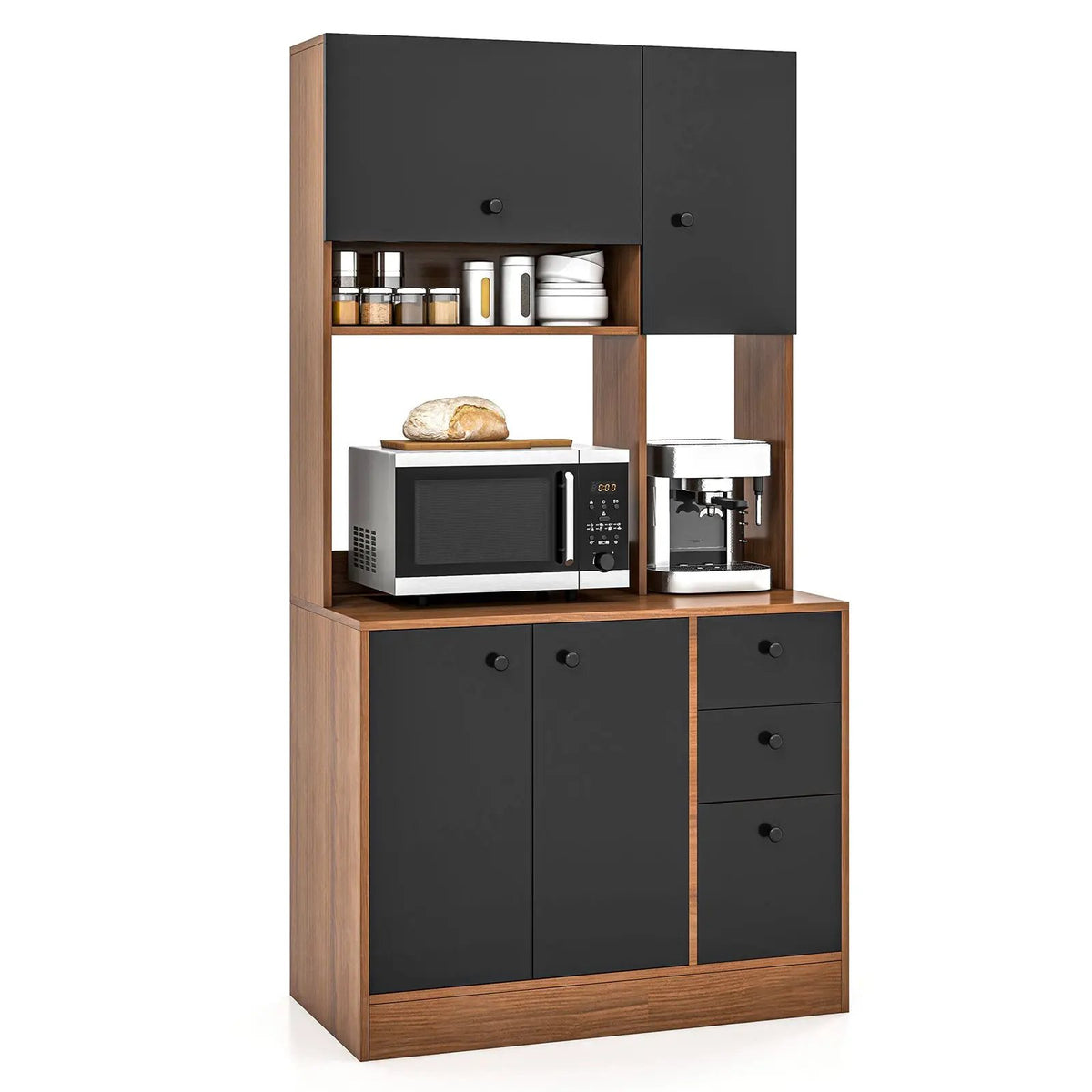 71 Inch Kitchen Pantry with 3 Storage Cabinet and 3 Deep Drawers, photo 4 of 9