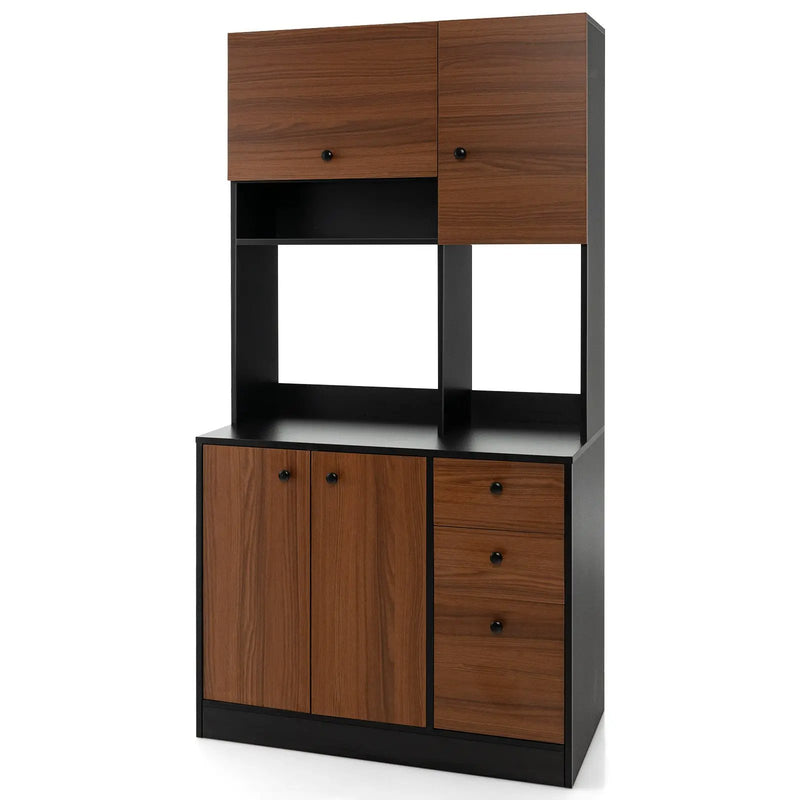 71 Inch Kitchen Pantry with 3 Storage Cabinet and 3 Deep Drawers by DirectDeals