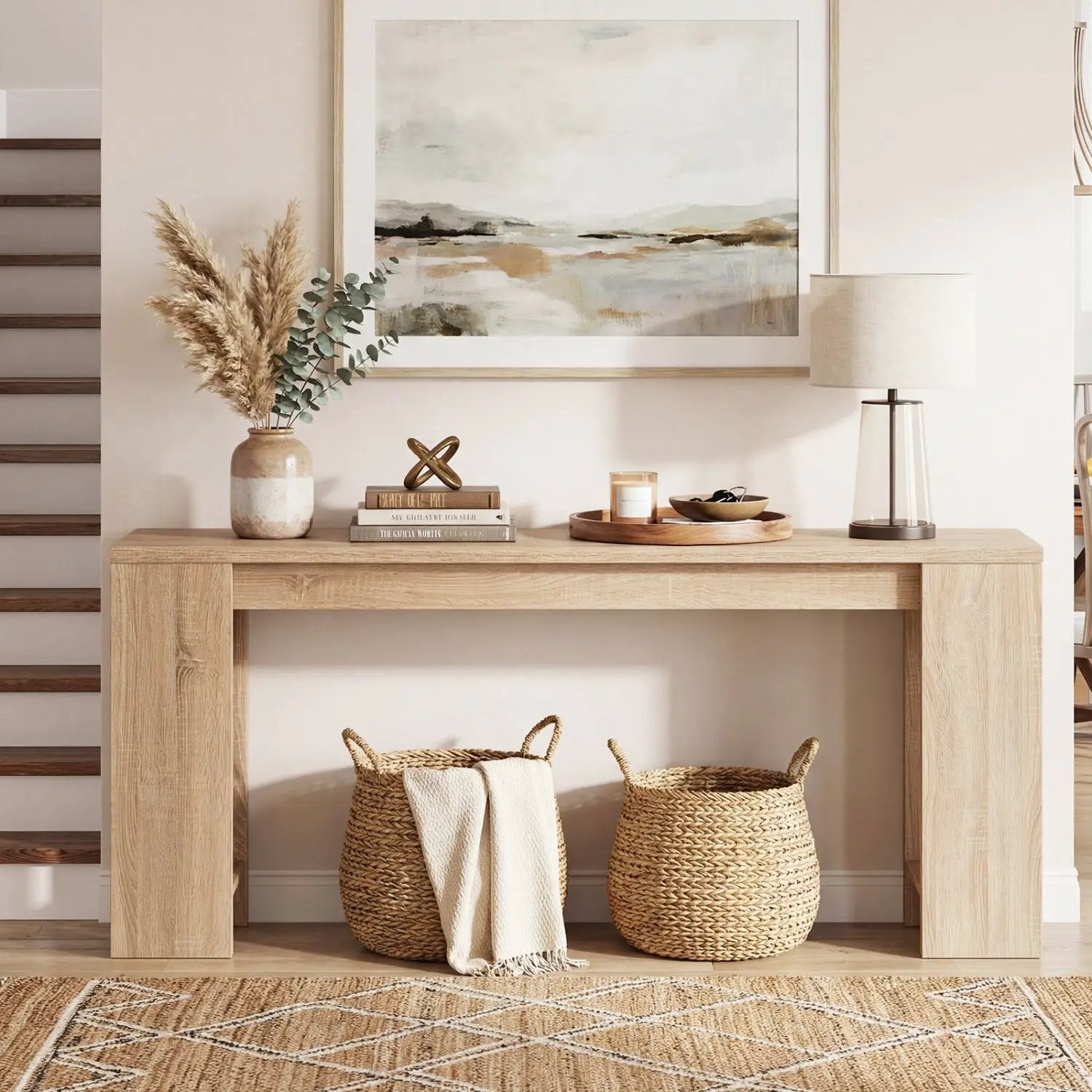 71 Inches Long Console Table with Storage for Hallway by DirectDeals