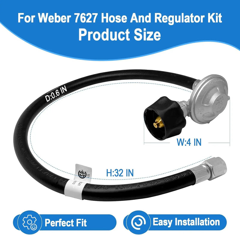 Upgraded for Weber Hose and Regulator kit, for Genesis 300 & Summit 400/600 Series for Weber Grill Regulator and Hose, for Genesis and Summit Series Gas Grills Including Silver Gold Platinum. by GreenHaven Gardens