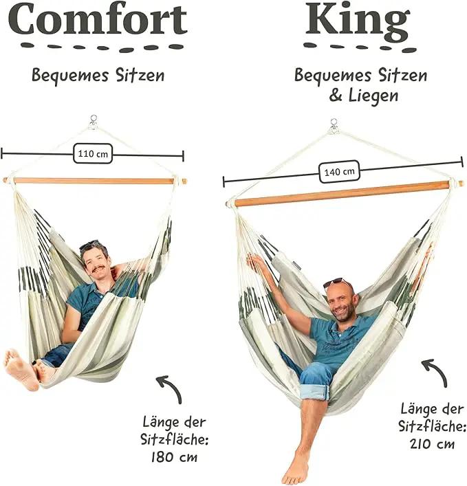 LA SIESTA® - XL King Domingo Hammock Swing Chair - Weather & Tear Resistant Hanging Hammock Chair - Indoor Outdoor Hammock Chair Swing - Hanging Chair for Patio Porch Bedroom - Max 355 Lbs, Cedar by GreenHaven Gardens