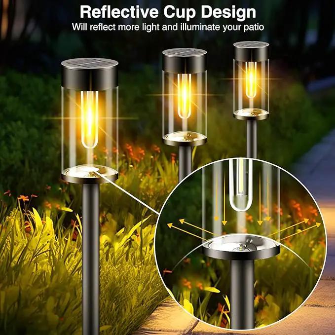nipify LED Solar Pathway Lights Outdoor, 4 Packs Waterproof Solar Powered Walkway Light, Auto On/Off Solar Yard Lighting for Garden Lawn Path Outside Sidewalk(Warm White) by GreenHaven Gardens