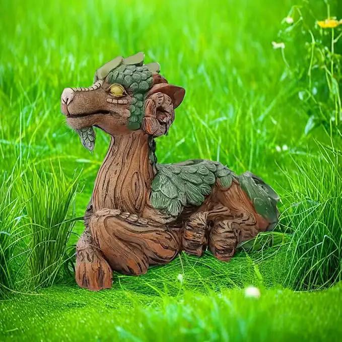 Funny Dragon Planter, Resin Animal Planter, Dragon Statue Outdoor, Dragon Figurines, Unique Succulent Pots with Drainage Hole, Dragon Yard Decor for Outside Lawn Patio Patio Yard Ornament Gifts (B) by GreenHaven Gardens