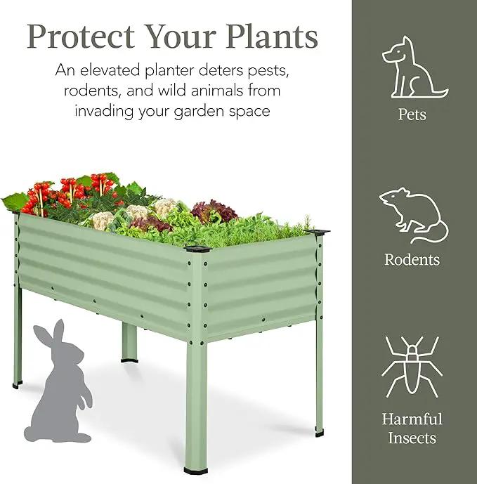 Best Choice Products 48x24x30in Galvanized Raised Garden Bed, Metal Elevated Planter Box, Vegetable Garden for Backyard, Patio, Balcony - Sage Green by GreenHaven Gardens