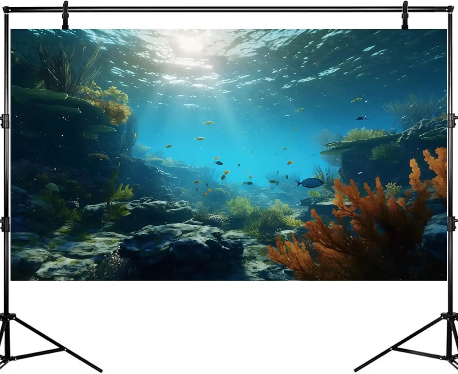 Ocean Floor Fish Tank Background Underwater Rock Aquarium Background Under The Sea Terrarium Backgrounds Aquatic Plants Sunlight Fish Tank Backgrounds Tropical Fish Aquarium Wallpaper 48x18in by GreenHaven Gardens