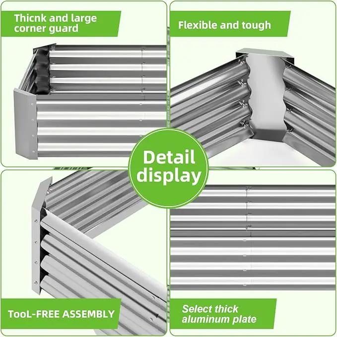 Raised Garden Bed Outdoor Aluminum Planter Box Kit for Vegetables Flower Herb, 2 Sets, 38x38x12 in by GreenHaven Gardens