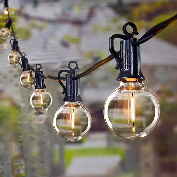 Outdoor String Lights 60 Feet G40 Globe Patio Lights with 32 Edison Shatterproof Bulbs(2 Spare), Waterproof Connectable Hanging Christmas Light for Backyard Porch Balcony Party Xmas Decor by GreenHaven Gardens