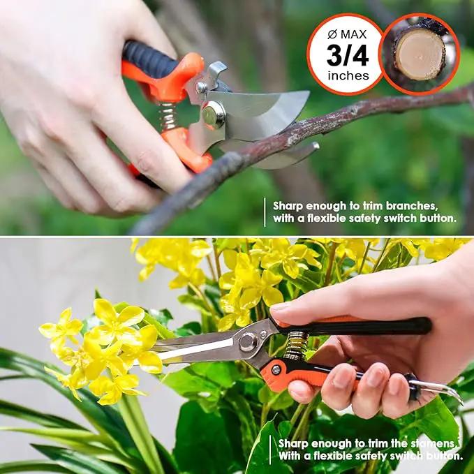 Garden Tool Set, 9 Piece Stainless Steel Heavy Duty Gardening Tool Set, with Non-Slip Rubber Grip, Storage Pocket, Ideal Gardening Gifts for Men by GreenHaven Gardens