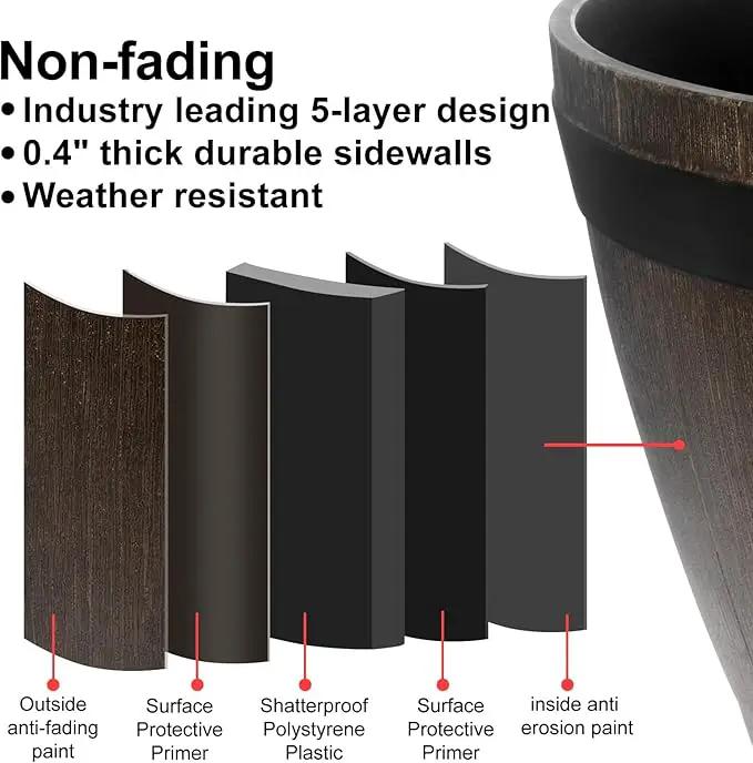 Large Whiskey Barrel Planter for Outdoor Plants - Flower Pots Garden Wine Barrel Planter Outdoor - 21" D x 15" H by GreenHaven Gardens
