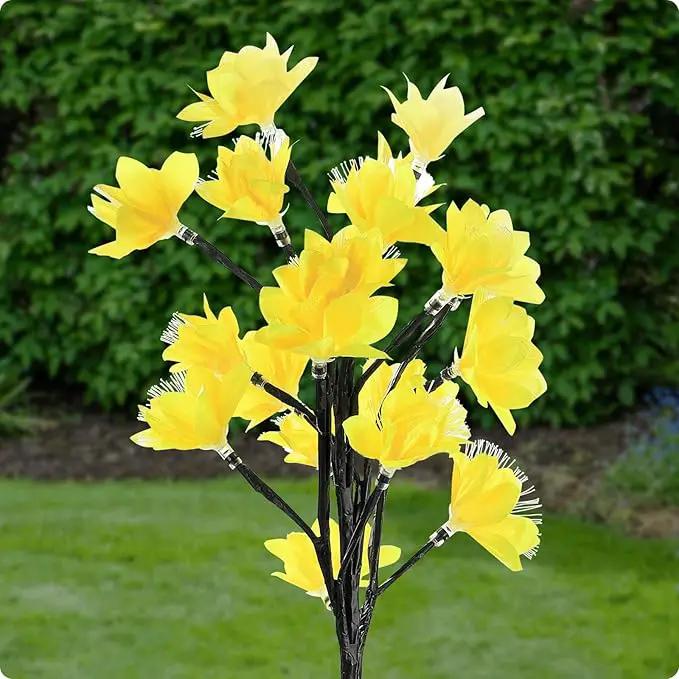 MAGGIFT Solar Lights Outdoor Garden Decorative Flowers, Waterproof Solar Garden Lights with 20 Yellow Lily Flowers,LED Solar Powered Landscape Lights for Yard Garden Patio (Yellow, 4Pack) by GreenHaven Gardens