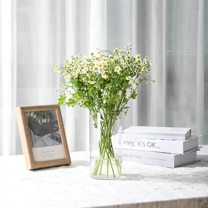 Clear Flower Vase, Non-breakable Vases, 6" W x 10" H, Acrylic Vase, Aesthetic Room Decor Cylindrical Modern Flower Vases for Table Centerpiece, Home Decor, Women Floral Arrangement Gift by GreenHaven Gardens